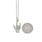 American Sign Language I Love You Sign Necklace in Antique Silver Pewter