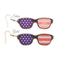 Red, White and Blue Sun Glasses Enamel Earrings. Fourth of July. 4th of July. American Flag. Independence Day. Patriotic.