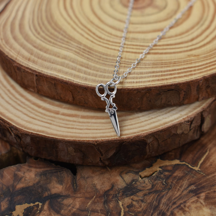 Hairdresser Scissors Necklace in Sterling Silver Mom and Three