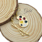 Artist Palette and Paint Brush Earrings. Earrings Gift for Artist