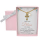 Little Girl's Gold Cross Necklace with Crystal Pearl. Baptism Jewelry. First Communion Gift.