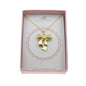 Gold Zinc Alloy Coquette Bow Necklace on a Yellow Gold Plated Sterling Silver Cable Chain. Bow Jewelry. Ribbon Jewelry. Coquette Jewelry.