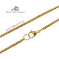 Men’s 3 mm Thick Gold Stainless Steel Wheat Chain Necklace. Men’s Jewelry