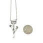 Cheerleader and Megaphone Necklace in Antique Silver Pewter