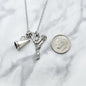 Cheerleader Megaphone Charms Necklace in Silver Toned Metal