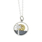 Palm Tree And Ocean Necklace in Sterling Silver