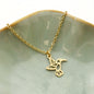 Hummingbird Necklace in Gold Toned Stainless Steel