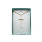 Praying Girl Gold Filled Cross Necklace on a Gold Stainless Steel Cable Chain. Baptism Jewelry. First Communion Gift.