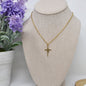 Praying Girl Gold Filled Cross Necklace on a Gold Stainless Steel Cable Chain. Baptism Jewelry. First Communion Gift.