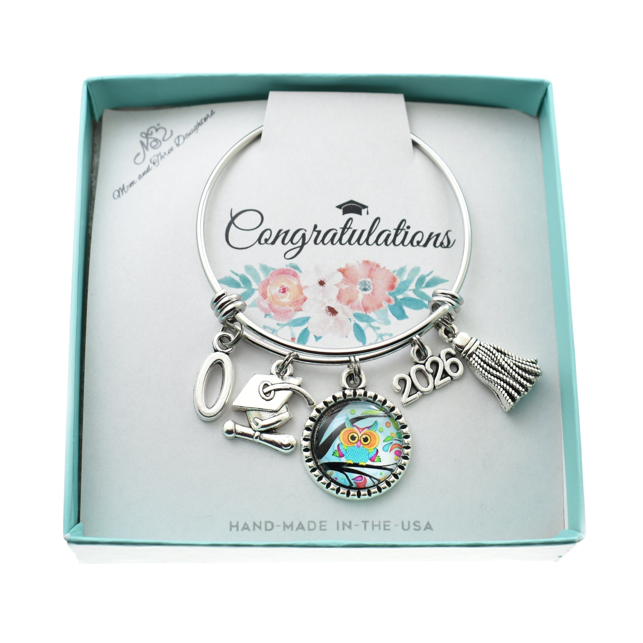 Kindergarten Graduation Bangle Bracelet. 2026 Personalized Bangle Bracelet