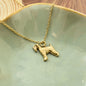 Wheaten Terrier Necklace in 24k Gold Plated Pewter