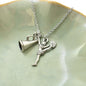 Cheerleader Megaphone Charms Necklace in Silver Toned Metal