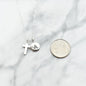 Tiny Cross Necklace with Personalized Initial in Sterling Silver