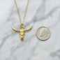 Gold Steer Head Necklace in Stainless Steel. Western Jewelry. Cowgirl Necklace. Steer Head Necklace.