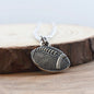 Football Necklace in Silver Plated Pewter and Stainless Steel