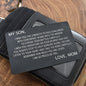 Custom Engraving of Wallet Card for Son