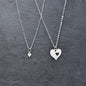 Mother and Daughter Cut Out Heart Necklace Set in Sterling Silver