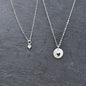 Mother and Daughter Heart Necklace Set in Sterling Silver