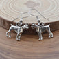 Boxer Dog Earrings in Antique Silver Pewter
