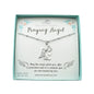 Praying Angel Necklace in Silver Tone Metal. Satellite Chain.