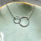 Maid of Honor Proposal Sisters Two Intertwined Circle Necklace in Sterling Silver