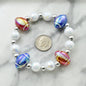 Women's Football Beaded Bracelet. Iridescent Beads. Sports Bracelet.