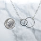 Maid of Honor Proposal Sisters Two Intertwined Circle Necklace in Sterling Silver