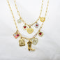 Build Your Own Custom Charm Necklace for Women. Gold Paperclip Chain.