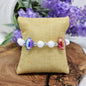 Women's Football Beaded Bracelet. Iridescent Beads. Sports Bracelet.
