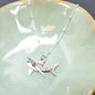 Great White Shark Necklace in Sterling Silver on a Satellite Chain. Gift for Shark Lover.  Gift for Marine Biologist. Ocean Life.