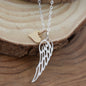 Bereavement Angel Wing Necklace in Sterling Silver with Bronze Heart