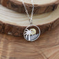 Palm Tree And Ocean Necklace in Sterling Silver