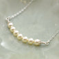70th Birthday Crystal Pearl Bar Necklace in Sterling Silver