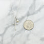 Cross and Crystal Pearl Necklace in Sterling Silver