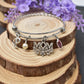 Personalized Mom Bangle Bracelet with Initial Charm and Crystal Birthstone. Stainless Steel Bangle Bracelet. Mother's Day Gift. Gift for Mom
