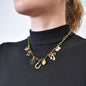Build Your Own Custom Charm Necklace for Women. Gold Paperclip Chain.