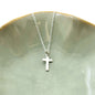 Little Girl's Tiny Cross Necklace in Sterling Silver