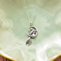 Mermaid on the Moon Pendant Suspended on a Cable Chain. Playful Mermaid Necklace.