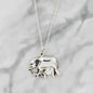 Mom and Baby Elephant Necklace in Sterling Silver