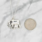 Mom and Baby Elephant Necklace in Sterling Silver