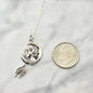 Mermaid on the Moon Pendant Suspended on a Cable Chain. Playful Mermaid Necklace.