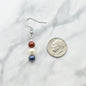 Red White and Blue Pearl Dangle Earrings. Patriotic Jewelry. Memorial Day Earrings. Fourth of July Earrings.