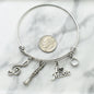 Clarinet Bangle Bracelet in Stainless Steel