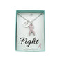 Breast Cancer Awareness Necklace. Personalized Initial and Crystal Pink Hope Ribbon.