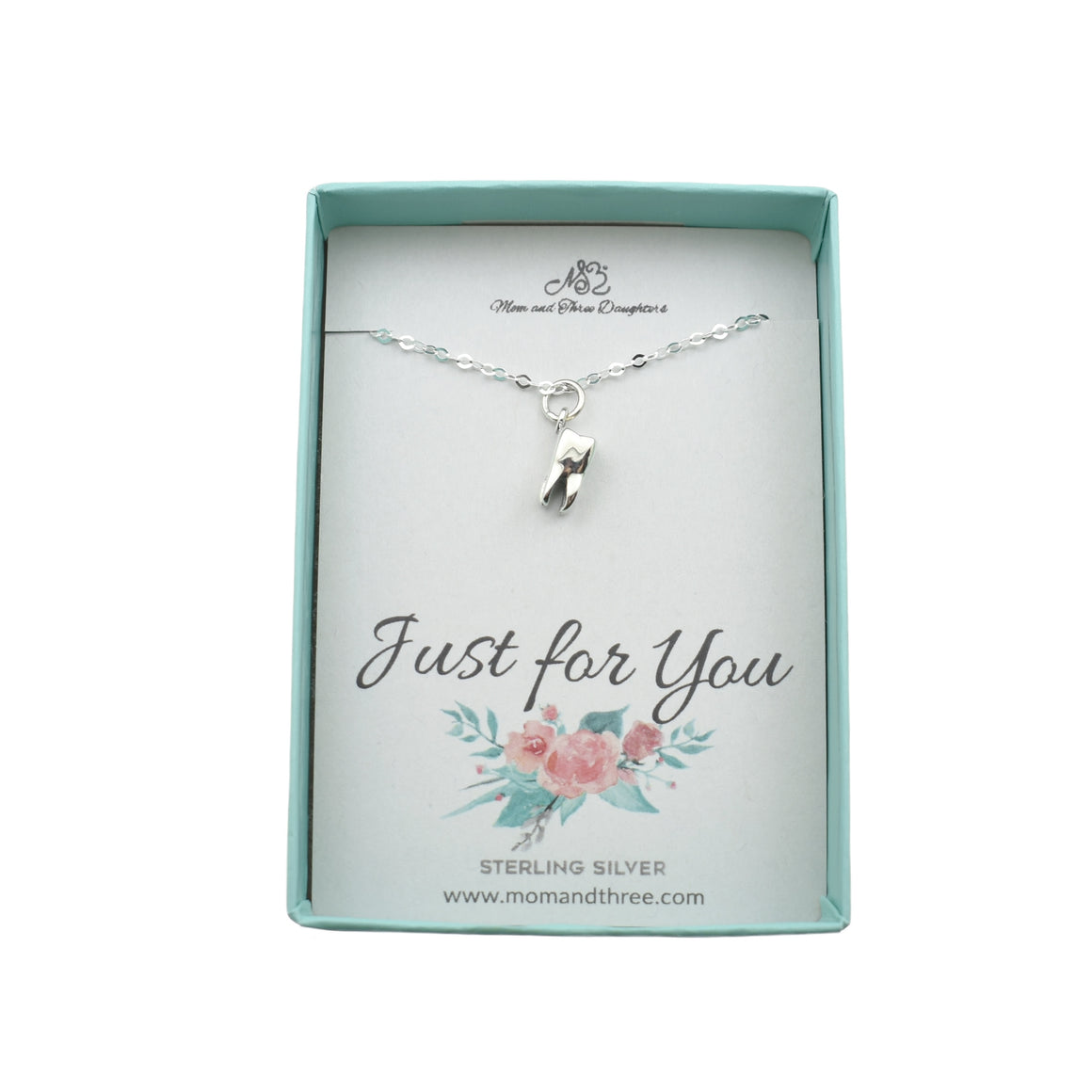 Dentist Tooth Necklace in Sterling Silver