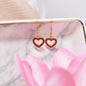 Enamel Love Heart Charm Earrings. Valentine's Day Gifts.