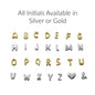 Bubble Letter Necklace In Gold or Silver on a Stainless Steel Cable Chain. Personalized Initial Necklace.