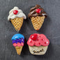 Magnets: Dessert Ice Cream and Cupcake. Small Handmade Polymer Clay Magnets.