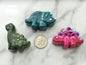Dinosaur Polymer Clay Magnets. Set of 3. Triceratops, Brachiosaurus, Stegosaurus. Handmade.