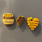 Honeybee Clay Magnets. Set of 3. Beehive. Honeycomb. Honey Pot.
